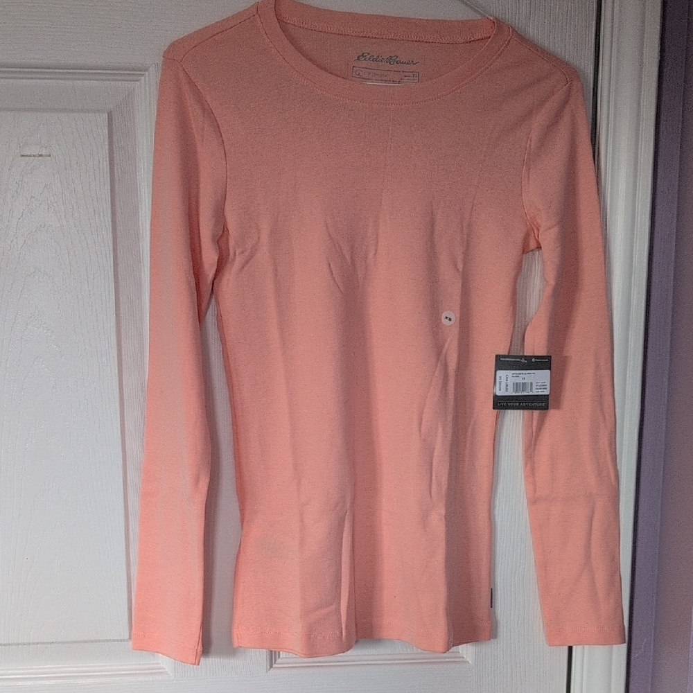 NWT s.XS Eddie Bauer Peach Long Sleeve Top